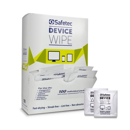 Safetec Device Wipe 100 ct. Box - 10 boxes/case