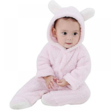 

Newborn Baby Girls Boy Jumpsuit Clothes Infant Warm Coral Fleece Jumpsuit Baby Girls Boy Rompers