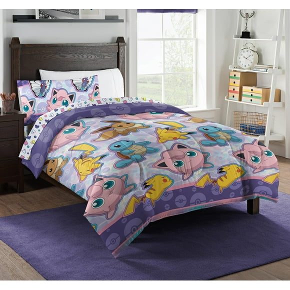 Set cama en bolsa Northwest Pokémon, tamaño doble, Pikachu Eevee