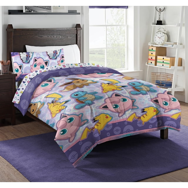 Set cama en bolsa Northwest Pokémon, tamaño doble, Pikachu Eevee