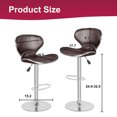 thumbnail image 6 of YRLLENSDAN Adjustable Bar Stools Set of 2 with Back and Footrest Comfy Curved Bar Chairs Set of 2 Kitchen Island Chairs with Metal Base Leather Upholstered Swivel Counter Height Stools,Brown, 6 of 7