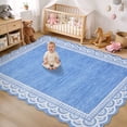 thumbnail image 6 of Garvee 5'x7' Scalloped Area Rug Modern Lace Edge Carpet, Washable Solid Rug Non-Slip Low Pile Indoor Mats for Living Room Bedroom Home Decor, Blue, 6 of 10