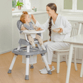 thumbnail image 7 of Baby High Chair, 15 in 1 Convertible Highchair for Babies & Toddlers, Booster Seats with Tray, High Chairs with Baby Activity Center (Grey), 7 of 7