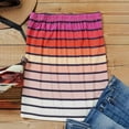 thumbnail image 4 of Puliio Womens Tank Tops Stripe Print Strapless Bandeau Tank Casual Sleeveless Summer Vacation Loose Holiday Top Shirt Blouse Women Tanks Top, 4 of 5