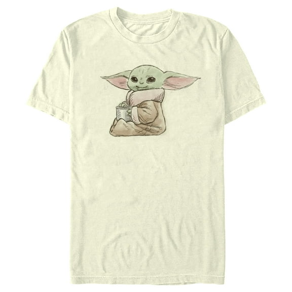 Men's Star Wars: The Mandalorian Grogu Sweet Sketch Graphic Tee Beige Medium