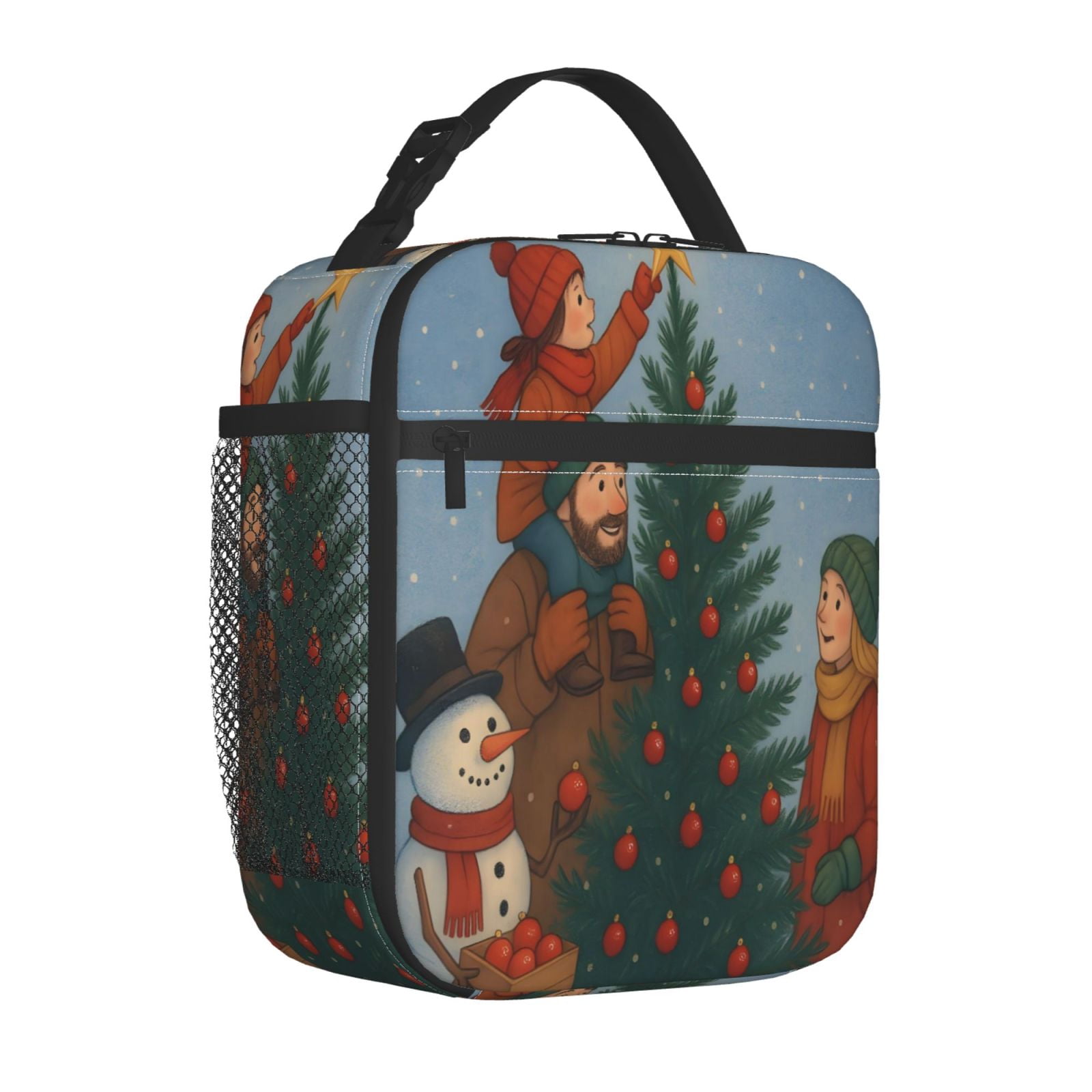 Lunch Bag For Women Men Insulated Portable Lunch Box Bento Box Office Picnic Travel Cooler Bag Christmas Tree Decorations