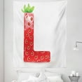 thumbnail image 1 of Letter L Tapestry, Juicy Ripe Strawberry in Shape of Letter L Boys Girls Design, Fabric Wall Hanging Decor for Bedroom Living Room Dorm, 5 Sizes, Vermilion Green Orange, by Ambesonne, 1 of 1
