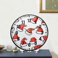 thumbnail image 4 of Yayeee Wall Clock Battery Operated 9.5" Silent Quartz Non-Ticking for Living Room Decor, Santa Hats Pattern, 4 of 8