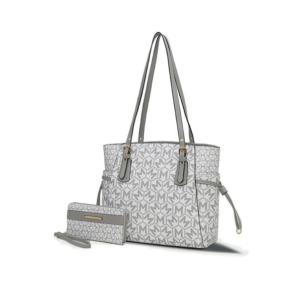 MKF Collection Pauline Women’s Vegan Leather Tote Bag with Wallet by Mia K-Grey