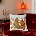 thumbnail image 4 of TanSiDing Christmas Pillow Covers, Festive Holiday Decorative Throw Pillowcases, Soft Linen Couch Sofa Bed Accent Pillows for Home Decor 45*45cm, 4 of 6