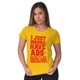 thumbnail image 4 of Want Abs Funny Working Out Cardio Gym Women's T Shirt Ladies Tee Brisco Brands S, 4 of 6