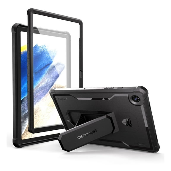 Dexnor Case for Samsung Galaxy Tab A8 10.5 Inch 2022, [Built in Screen Protector & Kickstand] Heavy Duty Shockproof Full Body Protective Cover for Galaxy Tab A8 Case,Black