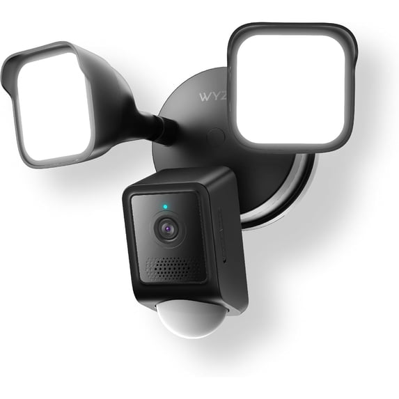 Restored WYZE Floodlight Camera v2, 2800-Lumen LEDs, 2K HD Outdoor Security Camera, 160° Wide View, Motion Activated Light, 105dB Siren, Cloud & Local Storage, Color Night Vision, Wired, Black