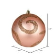 thumbnail image 3 of Vickerman 4.75" Boule Tourbillon Ornements en Mat Paillettes Or Rose (Lot de 4), 3 of 3