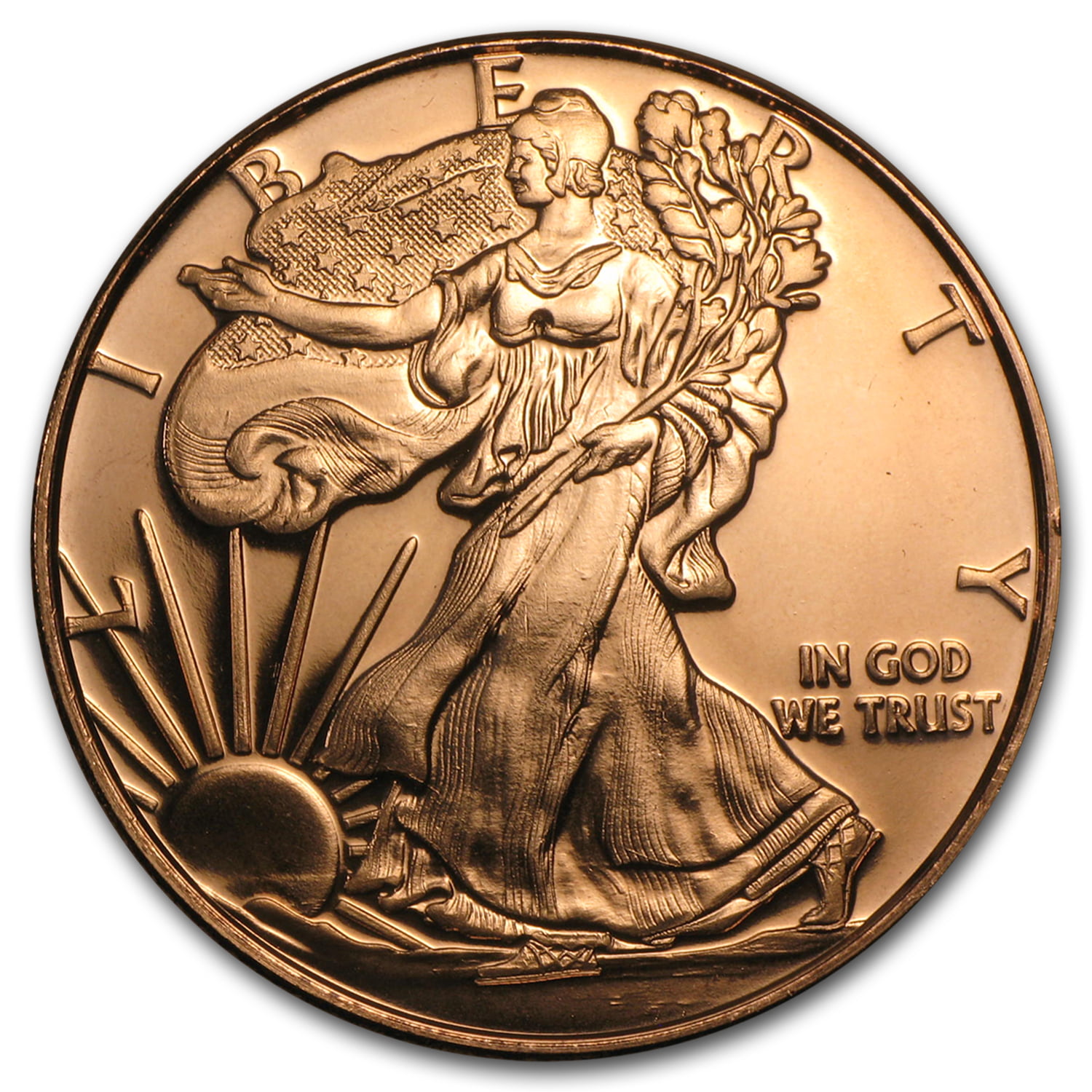 Standing Liberty Design One Ounce Copper Round 