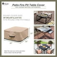 thumbnail image 2 of UCEDER Fire Pit Cover Polyester Fabric with TPU Backing Layer Patio Fire Bowl Cover (36''L x 36''W x20''H, Brown-Square), 2 of 7