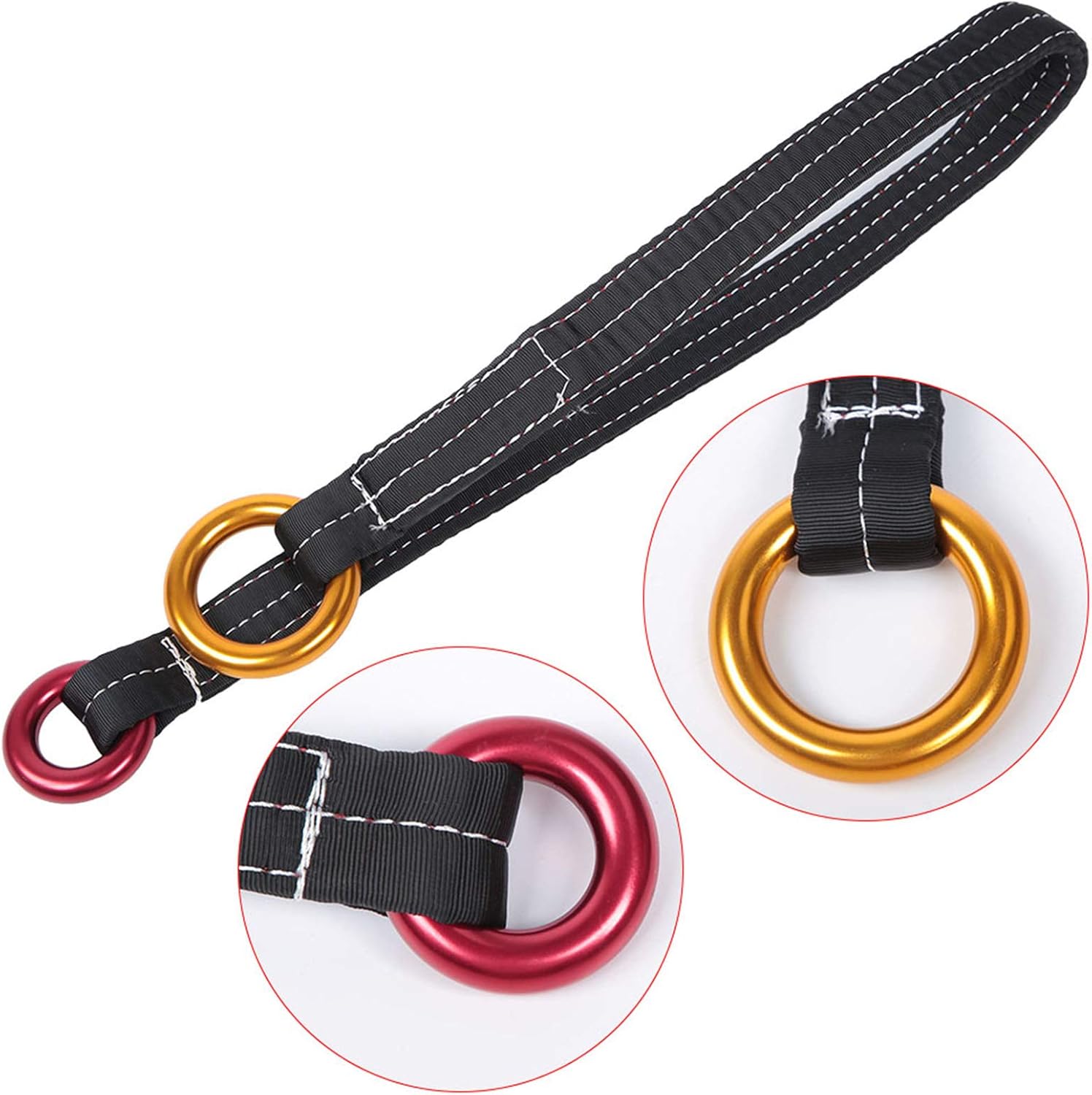 Climbing Lanyard for Tree Climbing, Outdoor Rock Climbing Wire Lanyard with Two Hanging Rings, Suitable for Sports
