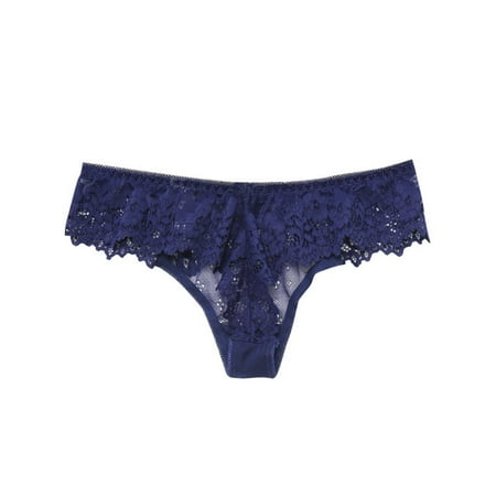 

Cathalem Lingerie for Bride to Be in Sexy Girl Lingerie Lace Waist Thong Pantie High G-String Brief Knicker Fuzzy Robe Love Underwear Blue Small