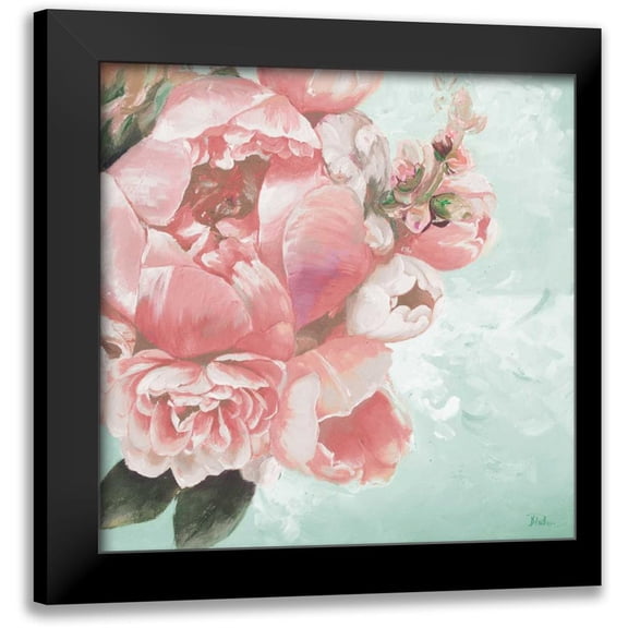 Pinto, Patricia 12x12 Black Modern Framed Museum Art Print Titled - Pink Peonies I