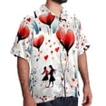 thumbnail image 2 of Valentine's Day Love Men's Hawaiian Shirt, Short Sleeve Printed Button Down Beach Casual Tops, Summer Spread Collar Men's Shirts, 2 of 6