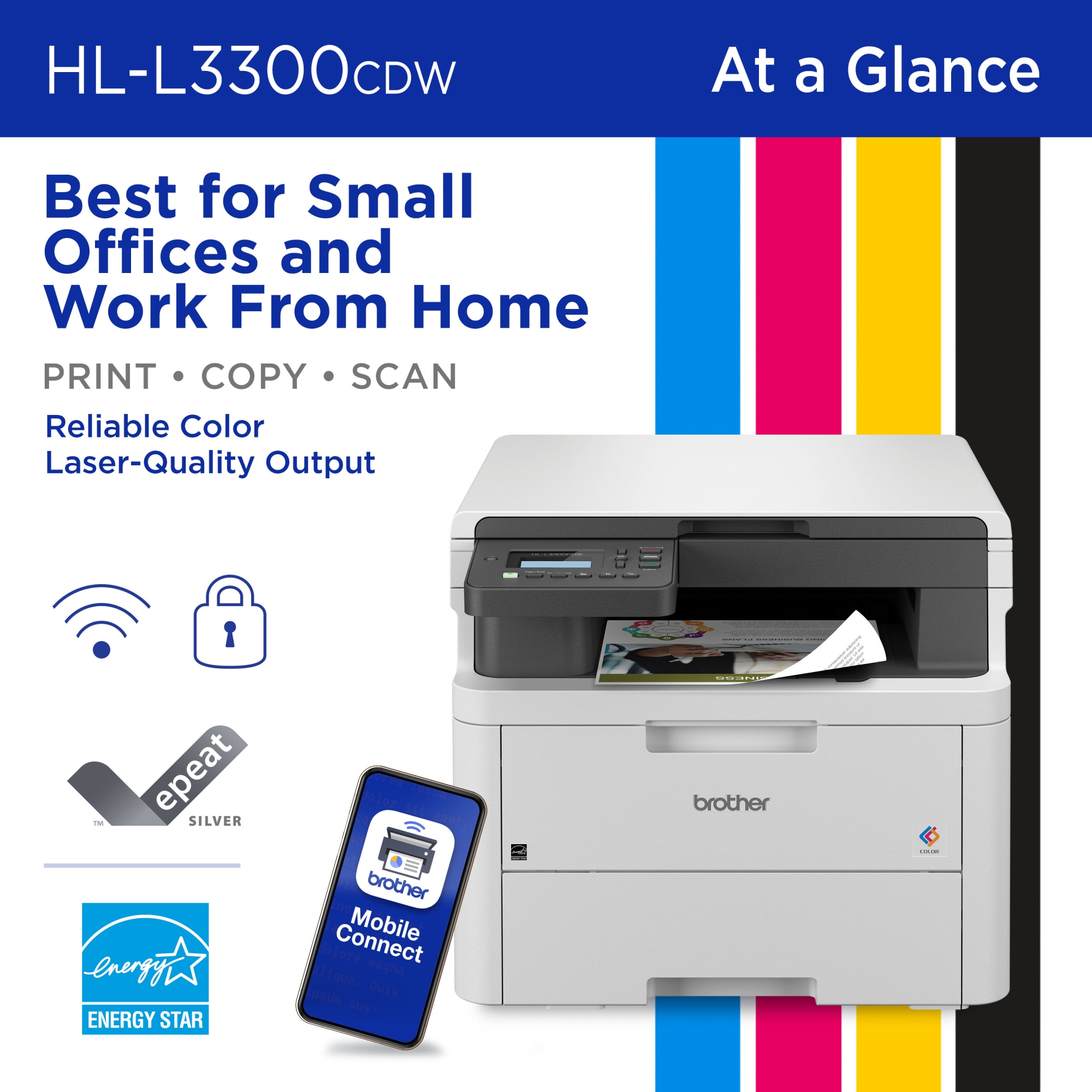 Brother HL-L3300CDW Wireless Color Laser Printer photo 3