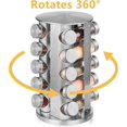 thumbnail image 2 of defway Spice Rack Organizer for Countertop - Stainless Steel Spice Organizer with 20 Seasoning Jars and Funnel, Large Standing Cabinet Seasoning Tower for Kitchen (20 Round), 2 of 7