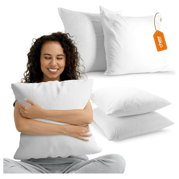 Throw Pillows - Decorative Square Pillows for Bed and Couch - Snuggy 26x26 Euro Pillow Inserts with Cover - Perfect Throw Pillow Inserts for Small Decorative Pillows