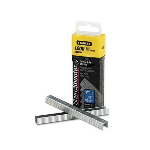 SharpShooter Heavy-Duty Tacker Staples 0.38" Leg, 0.5" Crown, Steel, 1,000/Box