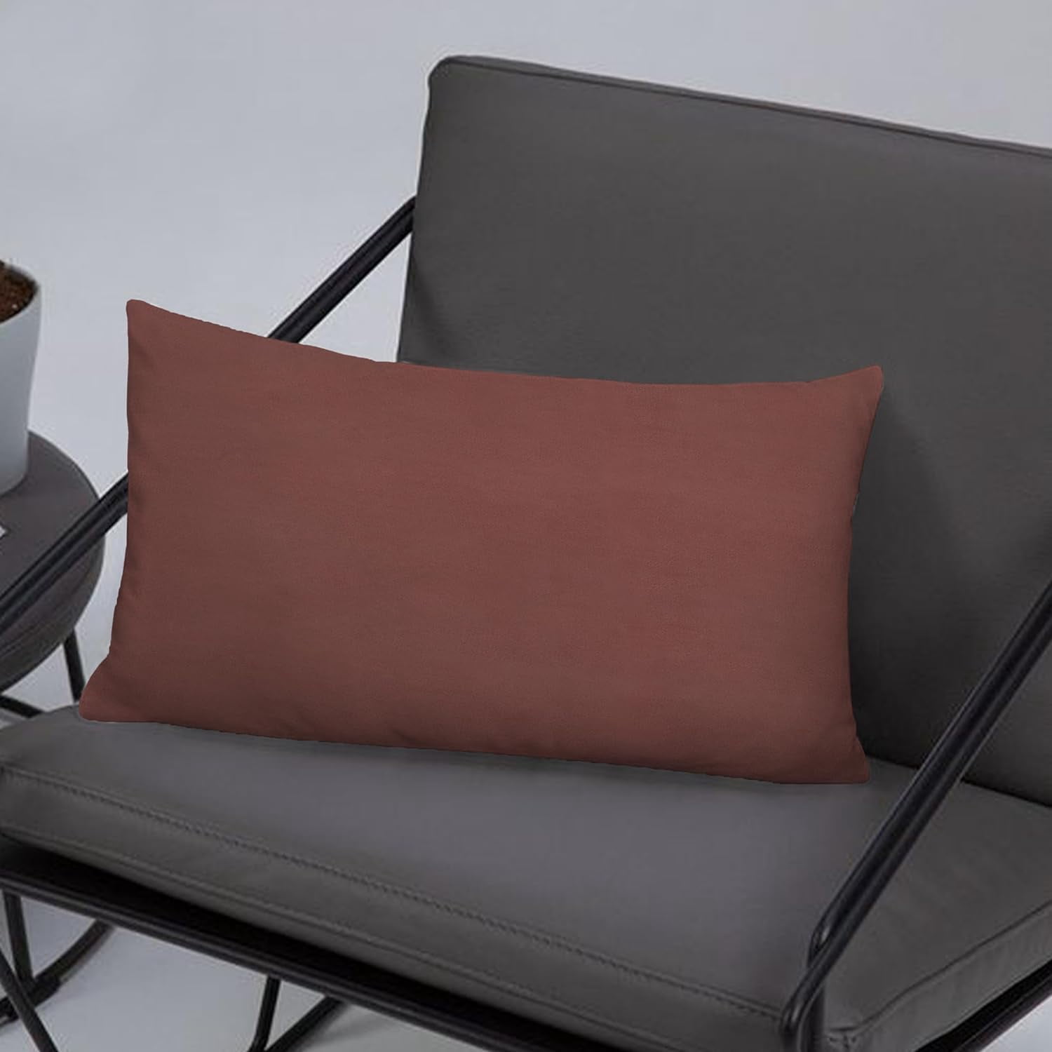 A1HC Set of 2 Luxurious Soft Velvet Throw Pillow Covers Only, 12"x20", Rosewood Pink, Decorative Cushion Covers with Hidden YKK Zipper for Sofa or Bed