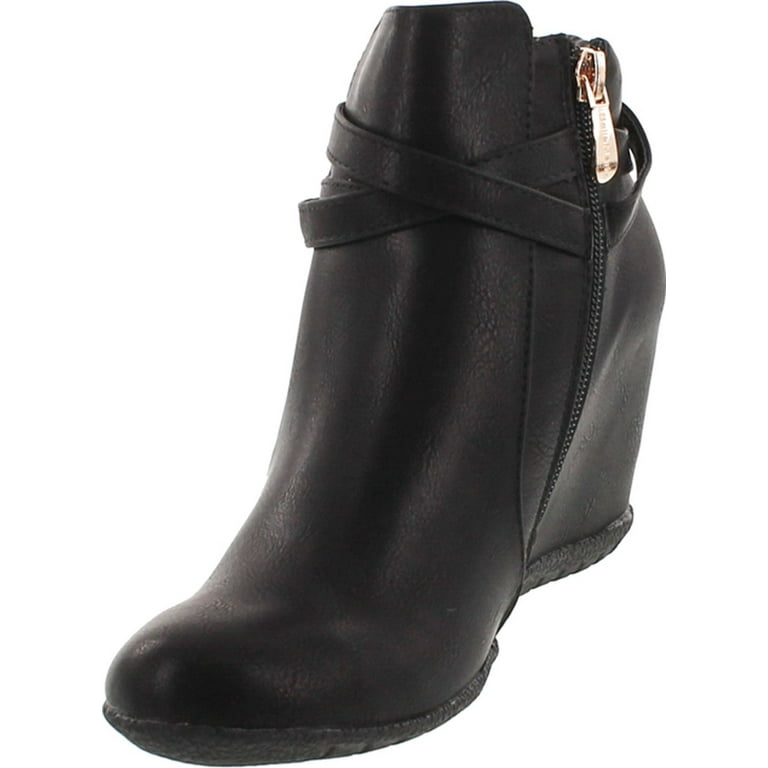 ANNA CICI 9 Women Comfy Almond Toe Platform Hidden Wedge Ankle Bootie Walmart