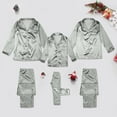 thumbnail image 5 of Niaviben Family Pajamas Matching Sets Silk Family Pajamas Silk Pajamas for Men Ladies Christmas Pajamas Sets Family Christmas Pajama Set Family Matching Pajamas Christmas (Dad)Gray L, 5 of 7