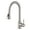 Brushed Nickel, variant on SUMERAIN Pull Down Kitchen Faucet Chrome Finish, Lead-Free Stainless Steel Single Handle High Arc Kitchen Tap