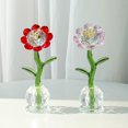 thumbnail image 5 of Crystal Flower Figurine Ornament Glass Flowers Paperweight Lady Gift Birthday Party Table Decor,Red, 5 of 5