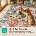 thumbnail image 4 of Design&I 8'x10' Washable Area Rug Sleek Flatweave Pet Friendly Vintage Kilim Boho Distressed Border Potbelly Burning Sector for King Size Bedroom, Under Bed, 4 of 7