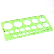 Unique Bargains Plastic Drafting Drawing Measuring Round Template Ruler Clear Green Supplier