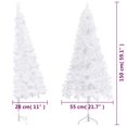 thumbnail image 4 of vidaXL Corner Artificial Christmas Tree LEDs&Ball Set White 150 cm PVC, 4 of 5