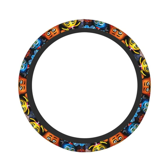 Saiise Five Nights At Freddy'S Print Steering Wheel Covers for Car,Truck and SUV,Universal 15 inch Steering Wheel Cover Protection