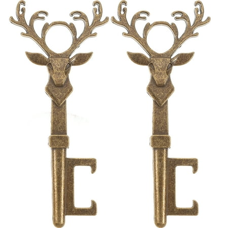 

2 Pcs Deer Head Bottle Opener Creative Portable Handheld Lifter Party Supplies Christmas Gift for Home Bar - Bronze Style