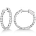 thumbnail image 1 of Fancy Small Round Diamond Hoop Earrings 14k White Gold (1.00ct), 1 of 2