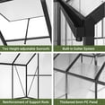 thumbnail image 7 of NETAJE 12'x12' T-Shape Outdoor Greenhouse, Double Roof Vents and Doors, Walk-in Polycarbonate Green House with Aluminum Frame for Backyard, 7 of 7