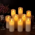 thumbnail image 3 of Antizer Flameless Candles Set of 9 Ivory Dripless Real Wax Pillars Include Realistic Dancing LED Flames and 10-Key Remote Control with 24-Hour Timer Function 400+ Hours by 2 AA Batteries, 3 of 7