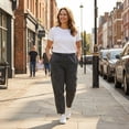 thumbnail image 7 of Turtle Bay New York Women's Elastic Stretch Waist Casual Denim Pull-on Cargo Pants, 7 of 7