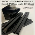 thumbnail image 4 of C Wire Staples 22 Gauge 3/8" Inch Crown (10mm) x 3/8"Inch Length (10mm) Long Black Colored Upholstery Staples 10,000 pcs, 4 of 7