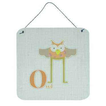 Carolines Treasures BB5740DS66 Alphabet O for Owl Wall or Door Hanging Prints 6HX6W multicolor
