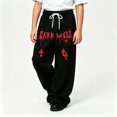 thumbnail image 2 of WERYOUNG Boys Pants Elastic Drawstring Waist Wide Leg Trousers Toddler Kids Soft Back To School Pants 4-5 Years, 2 of 5
