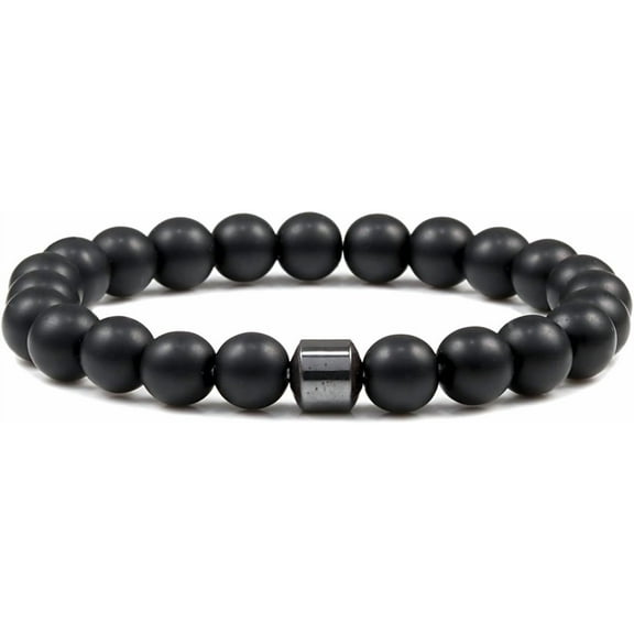 Anti Alcohol Bracelet for Men Women,Glame Stop Drinking Alcohol Bracelet,Adjustable Black Beaded Stretch Bracelets Anxiety Stress Relief Gifts