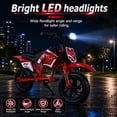 thumbnail image 4 of QINGYI MT750 Electric Dirt Bike, Red with Decals, 300W Motor, 10 mph Max Speed, 25.2V 2600mAh Battery, Electric Ride On for Kids, 4 of 6
