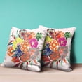 thumbnail image 4 of Friendship Bouquet Throw Pillow with Removable Cover in Pink Orange Blue 18x18, 4 of 5