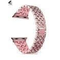 thumbnail image 3 of PULLIMORE Bling Replacement Bracelet iWatch Band Glitter Diamond Rhinestone Stainless Steel Metal Wristband Strap Apple Watch Band 38mm 42mm for Series 8/7/6/5/4/3/2/1 SE (Pink), 3 of 9