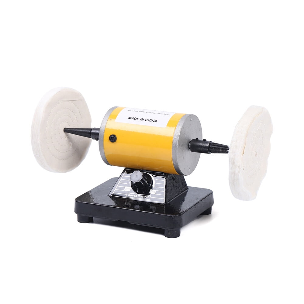 Bench Buffer Polisher with 2 Buffing Wheels, Adjustable Variable Speed Bench Grinder Polishing & Buffing Machine, Adjustable Bench Buffer Polisher